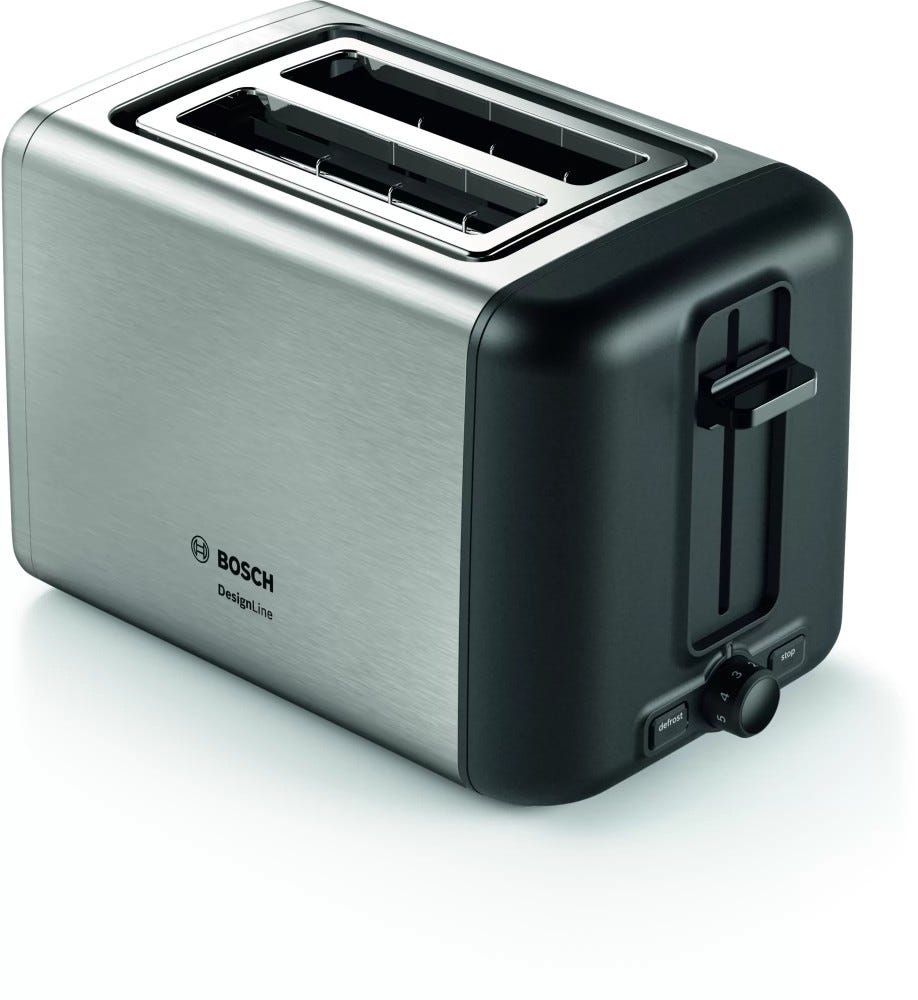 Bosch TAT3P420 DesignLine Tostapane a 2 scomparti - inox
