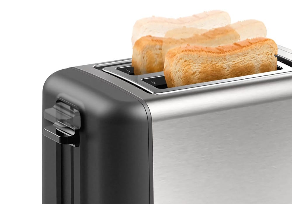 Bosch TAT3P420 DesignLine Tostapane a 2 scomparti - inox