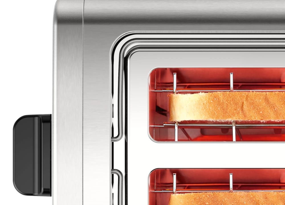 Bosch TAT3P420 DesignLine Tostapane a 2 scomparti - inox