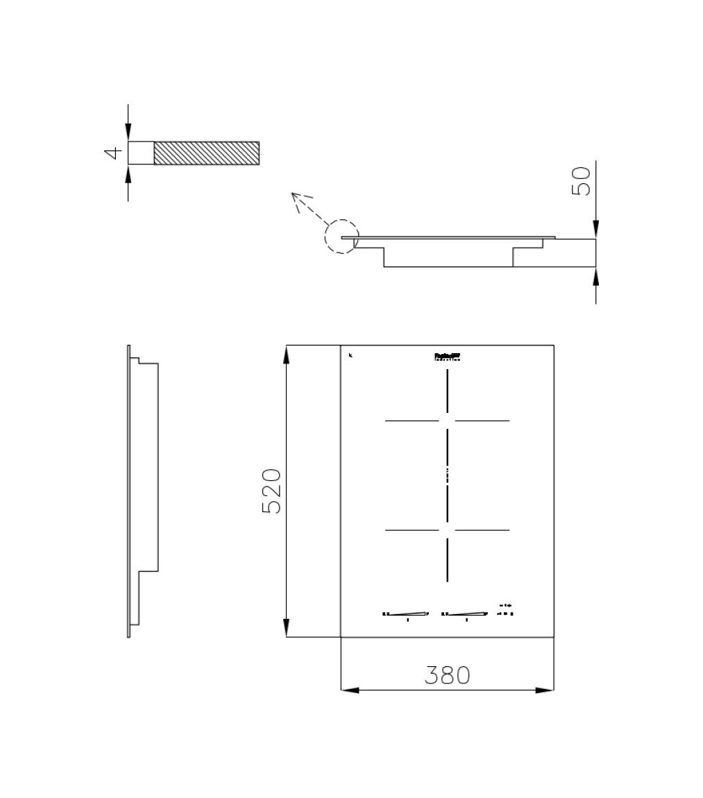 Foster 7341655 S4000 Domino Piano cottura a induzione cm 38 - vetroceramica nero