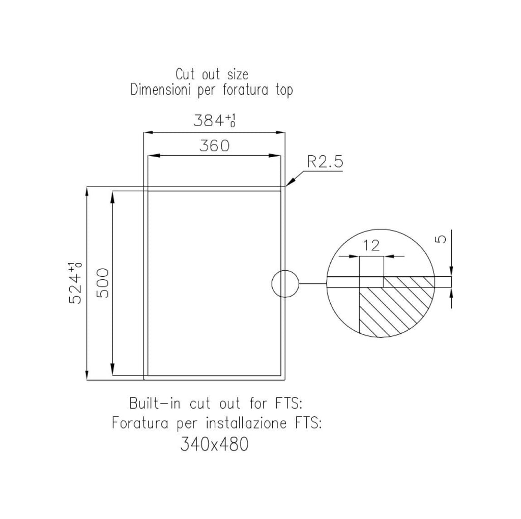 Foster 7341655 S4000 Domino Piano cottura a induzione cm 38 - vetroceramica nero