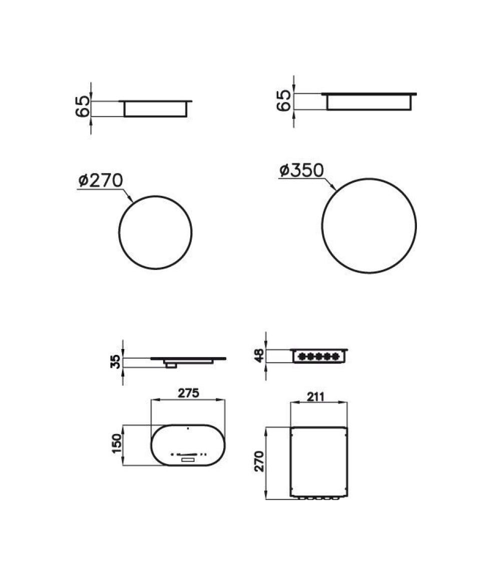 Foster 7366020 Modular Piano cottura a induzione cm 27 - 35 - vetroceramica nero