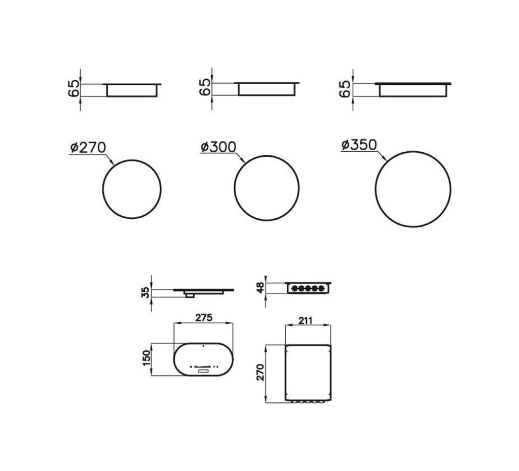 Foster 7366030 Modular Piano cottura a induzione cm 27 - 30 - 35 - vetroceramica nero