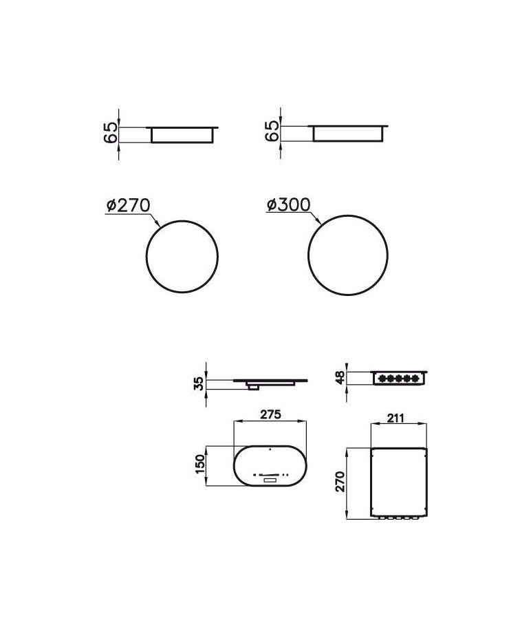 Foster 7366040 Modular Piano cottura a induzione cm 27 - 30 - vetroceramica nero