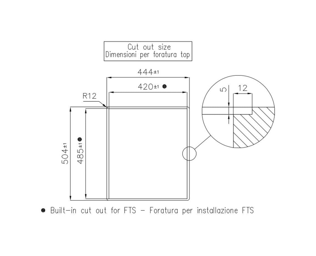 Foster 7373300 S1000 Induction Piano cottura a induzione cm 44 - vetroceramica nero