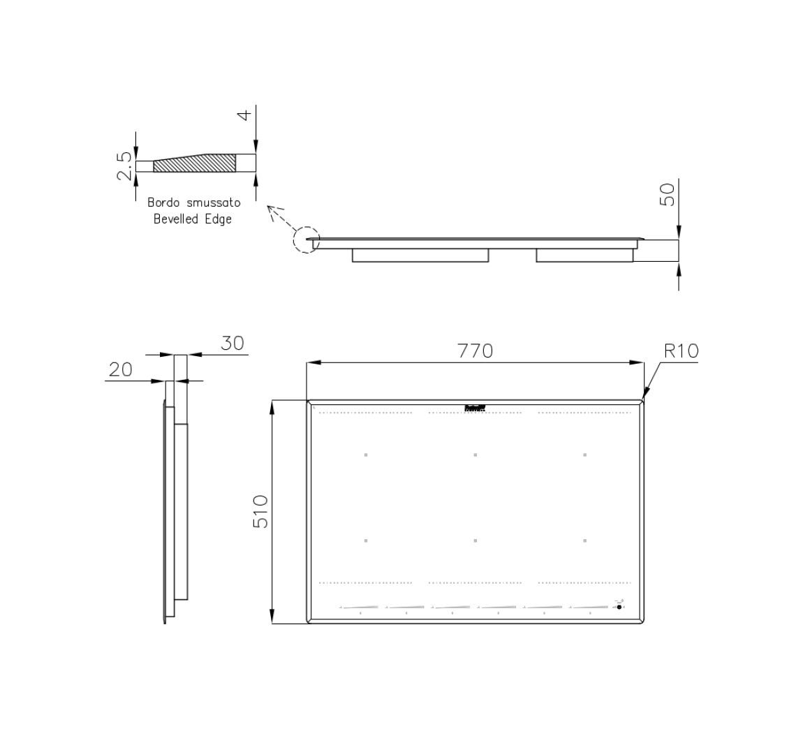Foster 7383645 KE Piano cottura a induzione cm 77 - vetroceramica nero