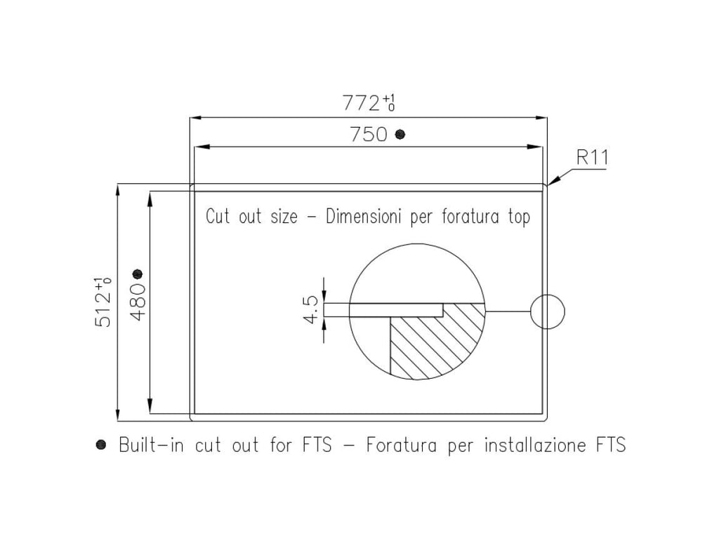 Foster 7383645 KE Piano cottura a induzione cm 77 - vetroceramica nero