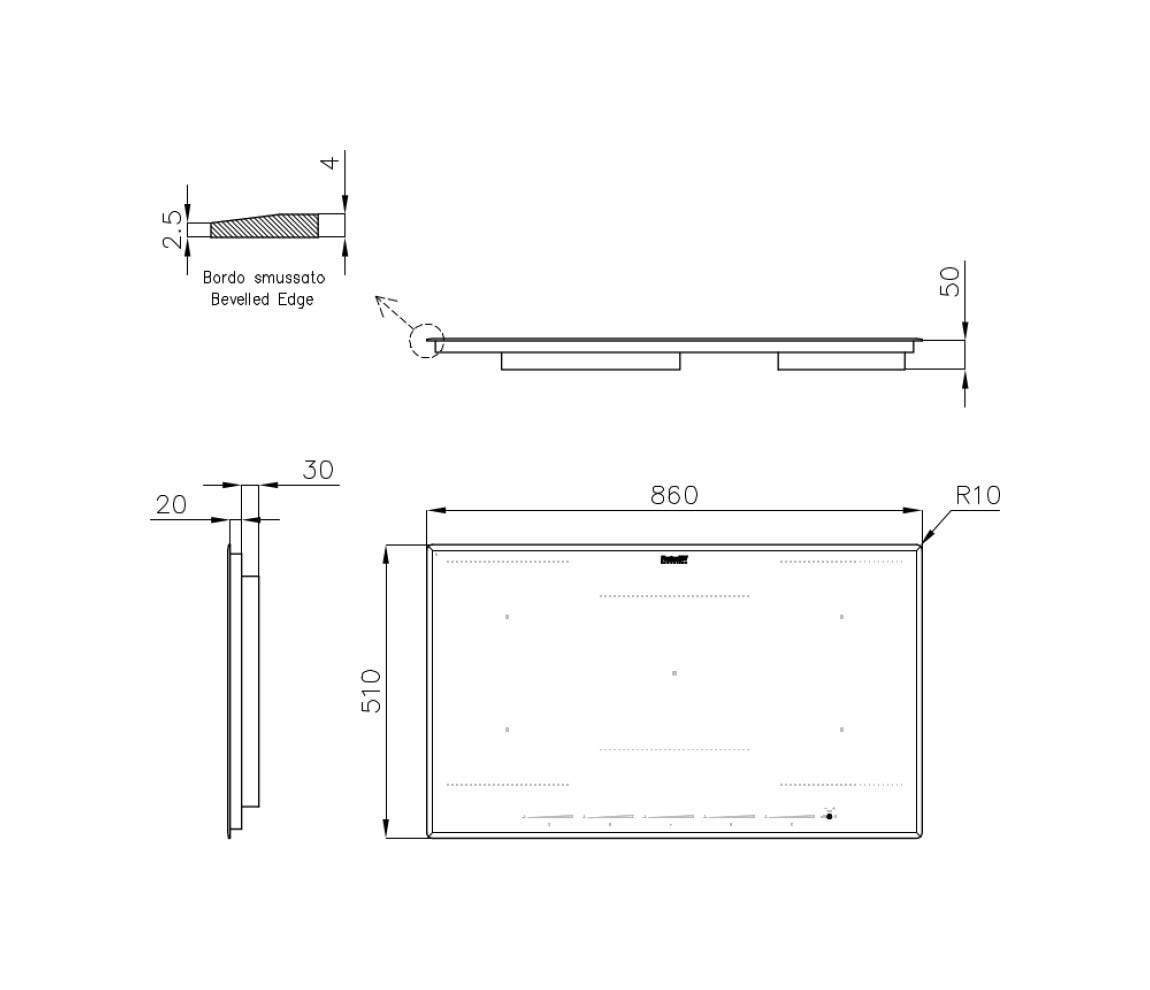 Foster 7384646 KE Piano cottura a induzione cm 86 - vetroceramica nero