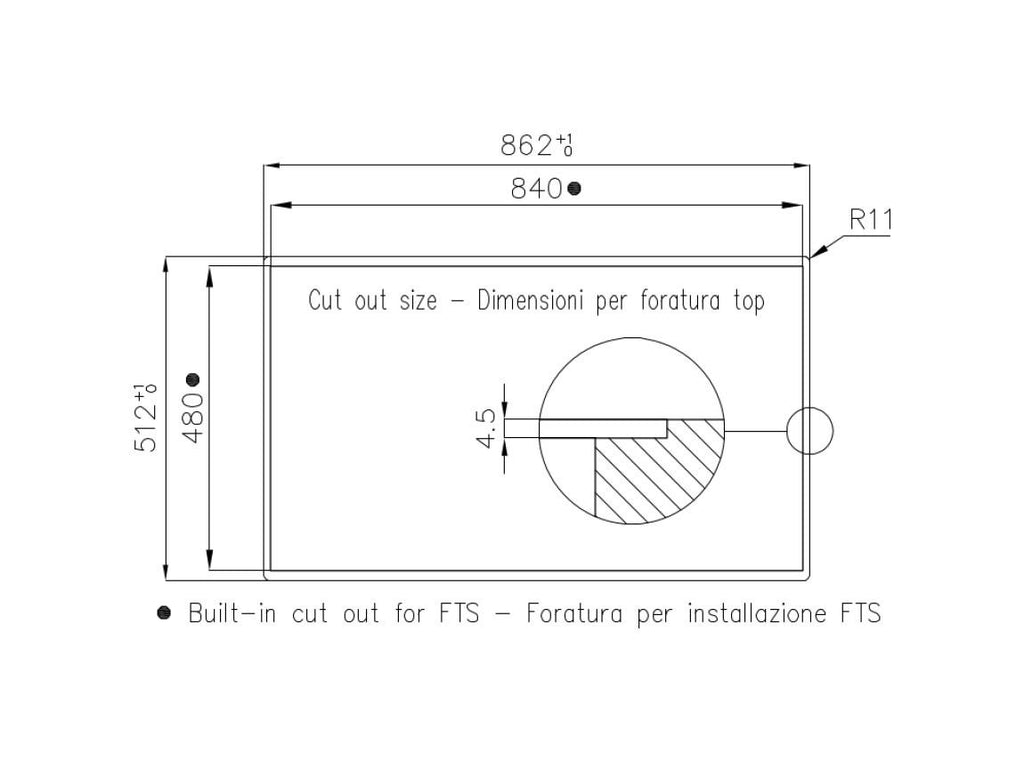 Foster 7384646 KE Piano cottura a induzione cm 86 - vetroceramica nero