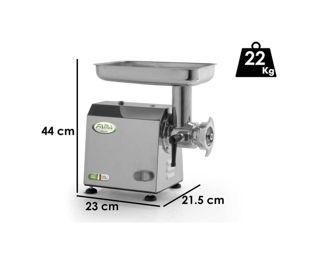 Fama FTI106 Enterprise Tritacarne trifase 230/400V, gruppo in ghisa, 150–200 kg/h, ingranaggi a bagno d’olio