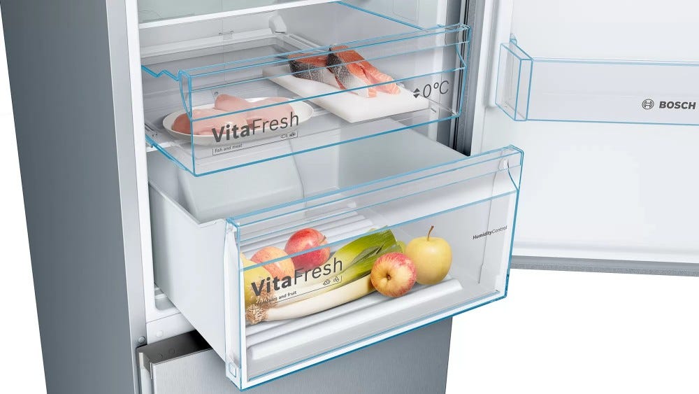 Bosch KGN39VLEB 4 Frigorifero con congelatore a libera installazione - cm. 60 h 203 - lt. 366 - inox