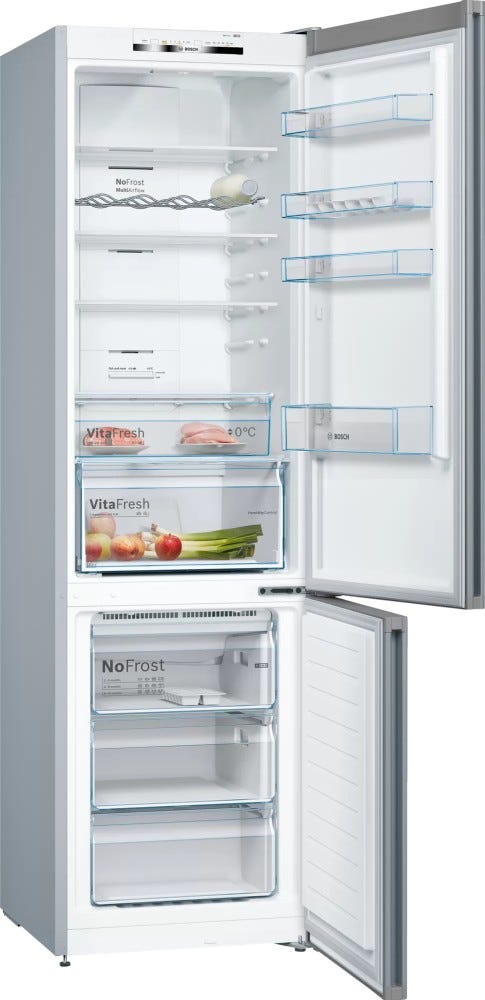 Bosch KGN39VLEB 4 Frigorifero con congelatore a libera installazione - cm. 60 h 203 - lt. 366 - inox