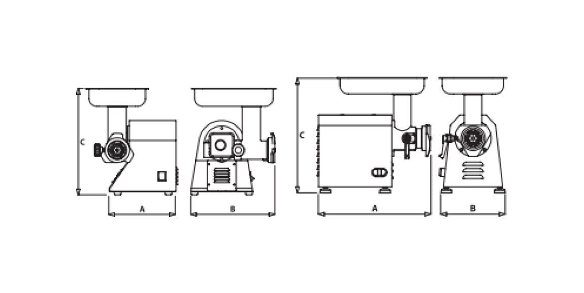 Fama FTI157 Enterprise Tritacarne monofase 230V, gruppo inox, 400 kg/h, ingranaggi a bagno d’olio