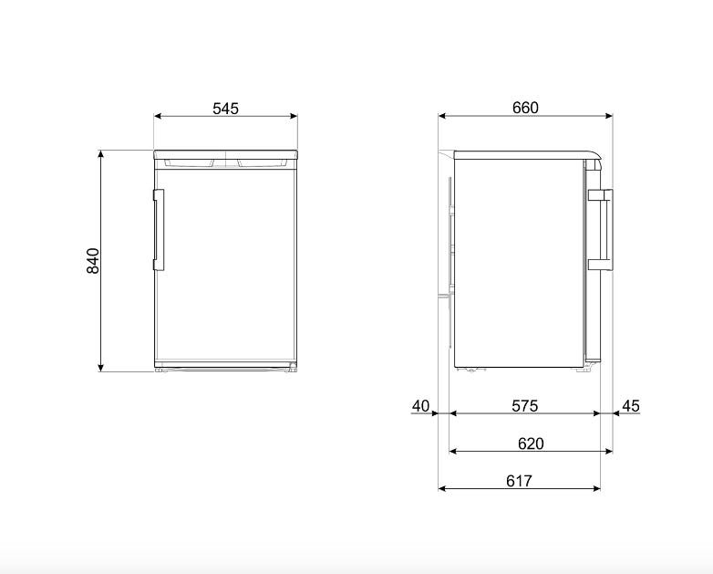 Smeg FA120E Frigorifero con congelatore a libera installazione cm 54 h 84 - lt. 114 - bianco