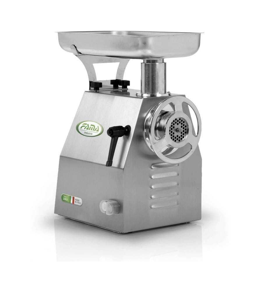 Fama FTI106R Enterprise Tritacarne trifase 230/400V, gruppo ghisa, 250 kg/h, ingranaggi a bagno d’olio