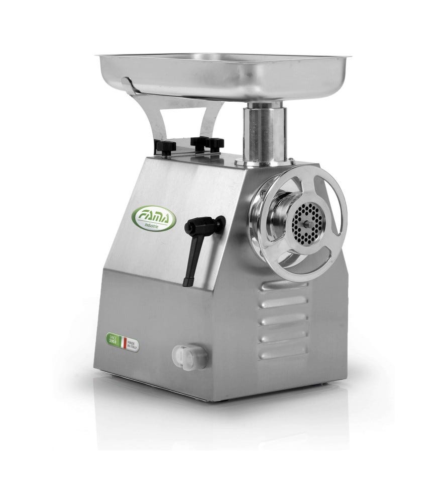 Fama FTI117R Enterprise Tritacarne monofase 230V, gruppo ghisa, 350/400 kg/h, ingranaggi a bagno d’olio