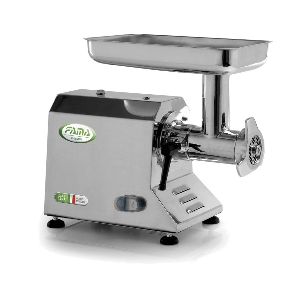 Fama FTIK127 Uniko Tritacarne monofase 230V, gruppo inox, 150/200 kg/h, ingranaggi a bagno d’olio