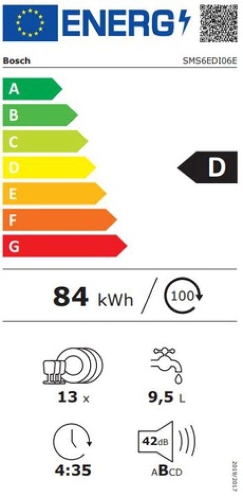Bosch SMS6EDI06E 6 Lavastoviglie libera installazione cm 60 - 13 coperti - inox