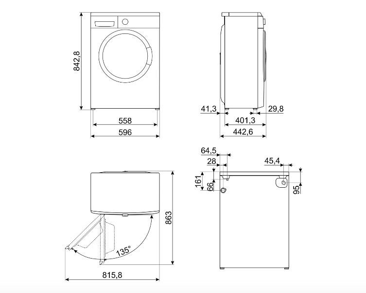 Smeg LBW50CIT Lavatrice cm. 60 - profondità cm. 40 - capacità 5 kg - bianco