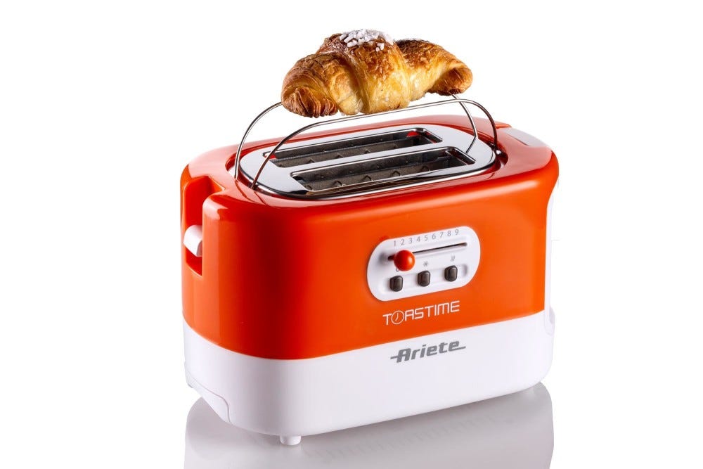 Ariete 0159 Toastime Tostapane a 2 scomparti - arancione / bianco