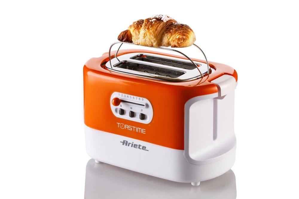 Ariete 0159 Toastime Tostapane a 2 scomparti - arancione / bianco