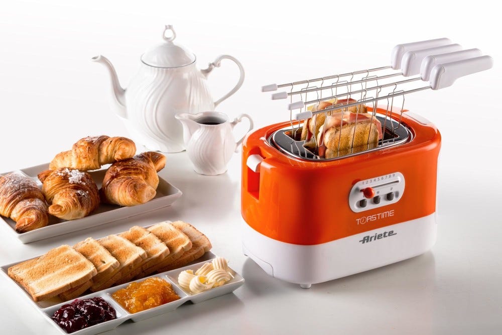 Ariete 0159 Toastime Tostapane a 2 scomparti - arancione / bianco