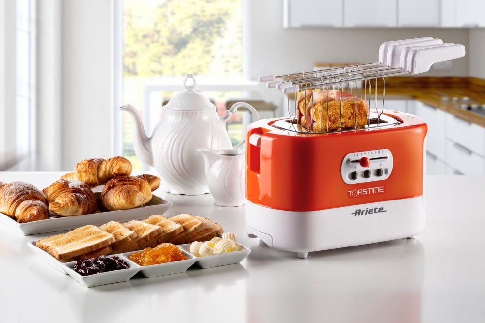 Ariete 0159 Toastime Tostapane a 2 scomparti - arancione / bianco