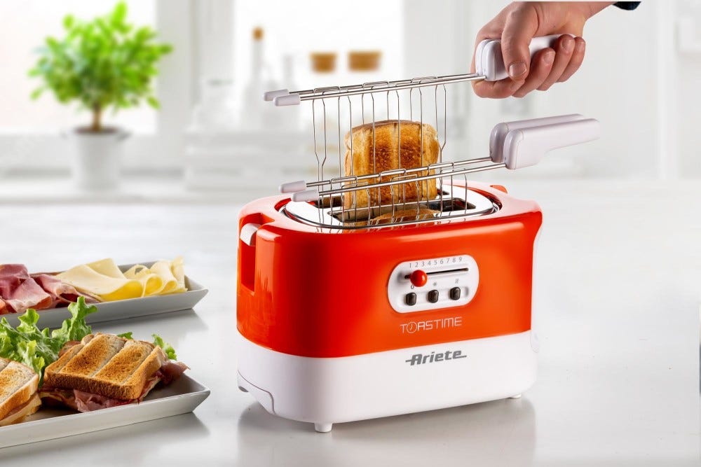 Ariete 0159 Toastime Tostapane a 2 scomparti - arancione / bianco