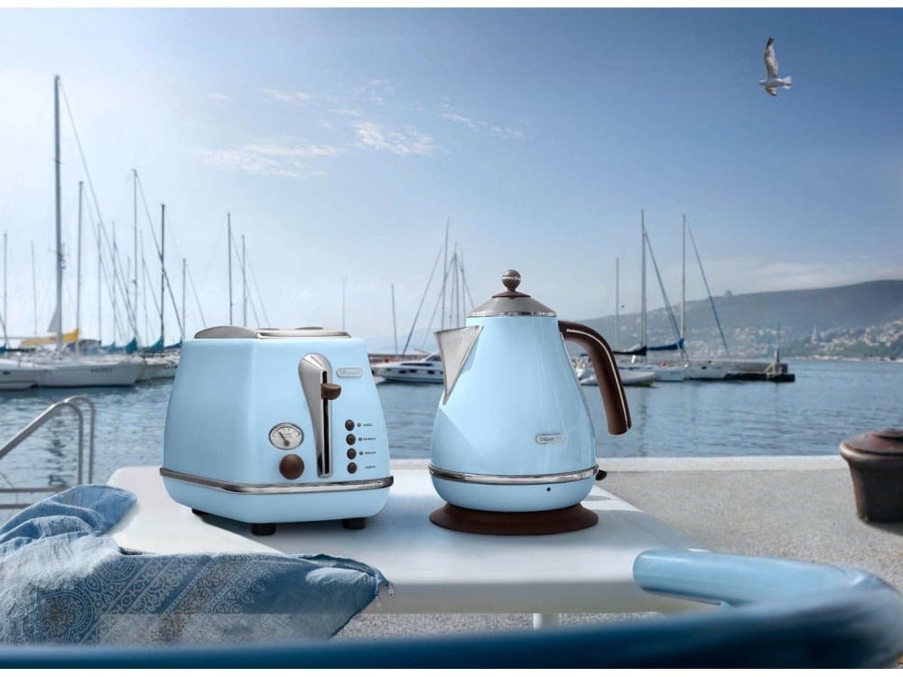 De Longhi KBOV2001 AZ Icona Vintage Bollitore elettrico da 1,7 l - azzurro