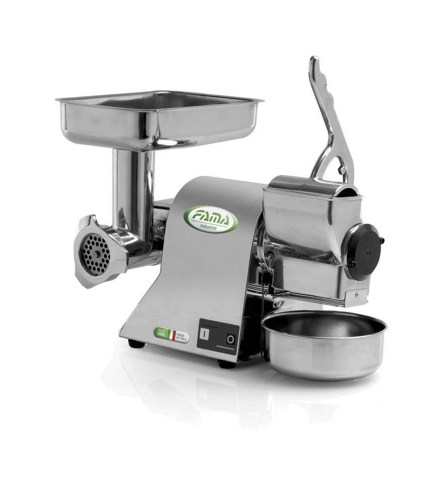 Fama FTGMI126 Tg Tritacarne Grattugia monofase 15/30 kg, gruppo macinazione in acciaio inox