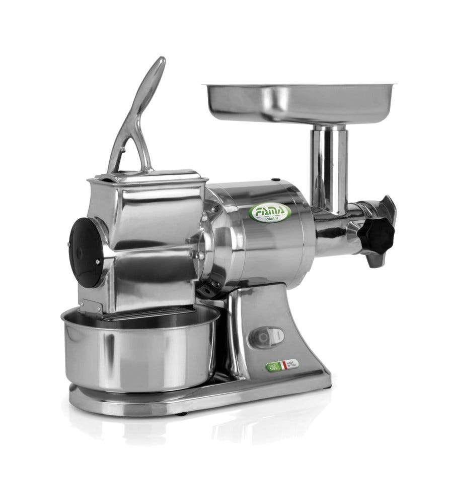 Fama FTG102 Tg Tritacarne Grattugia trifase 200/50 kg, gruppo macinazione in acciaio inox
