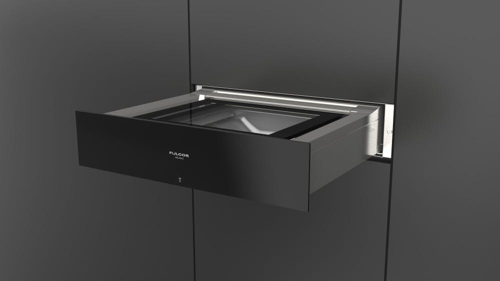 Fulgor FCLVSD 150 TC BK Cassetto per sottovuoto da incasso cm. 55 h. 14 - vetro nero
