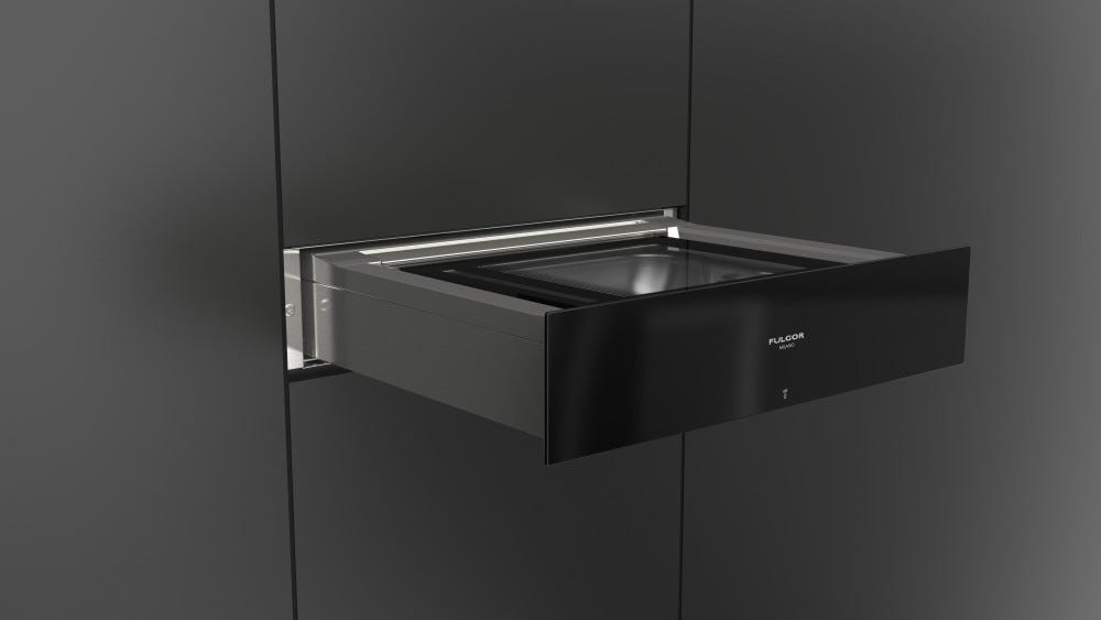 Fulgor FCLVSD 150 TC BK Cassetto per sottovuoto da incasso cm. 55 h. 14 - vetro nero
