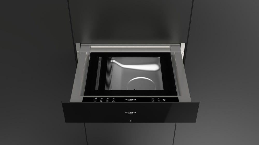 Fulgor FCLVSD 150 TC BK Cassetto per sottovuoto da incasso cm. 55 h. 14 - vetro nero