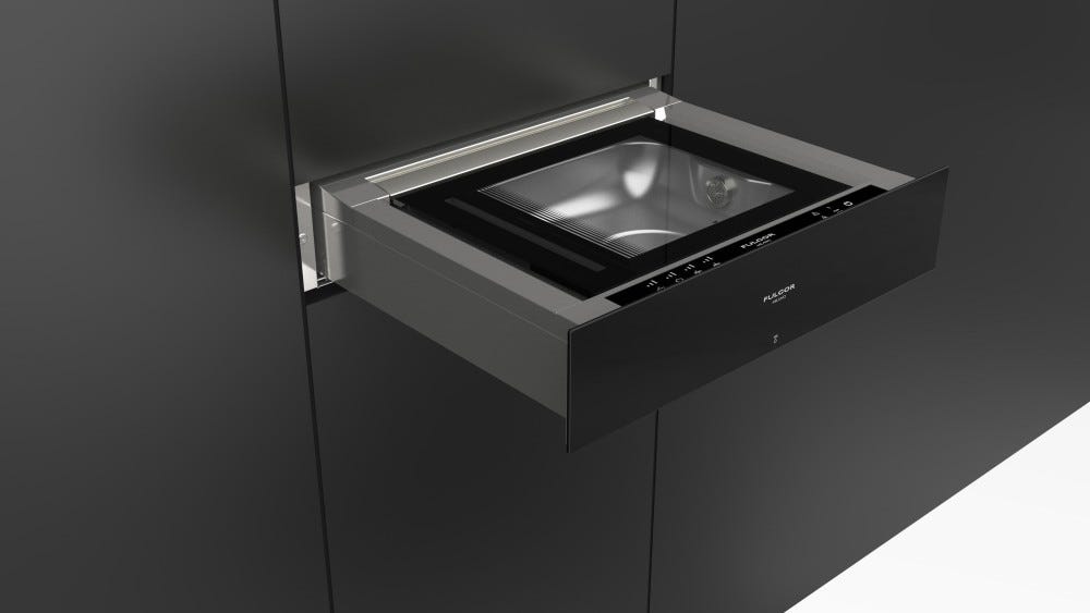 Fulgor FCLVSD 150 TC BK Cassetto per sottovuoto da incasso cm. 55 h. 14 - vetro nero