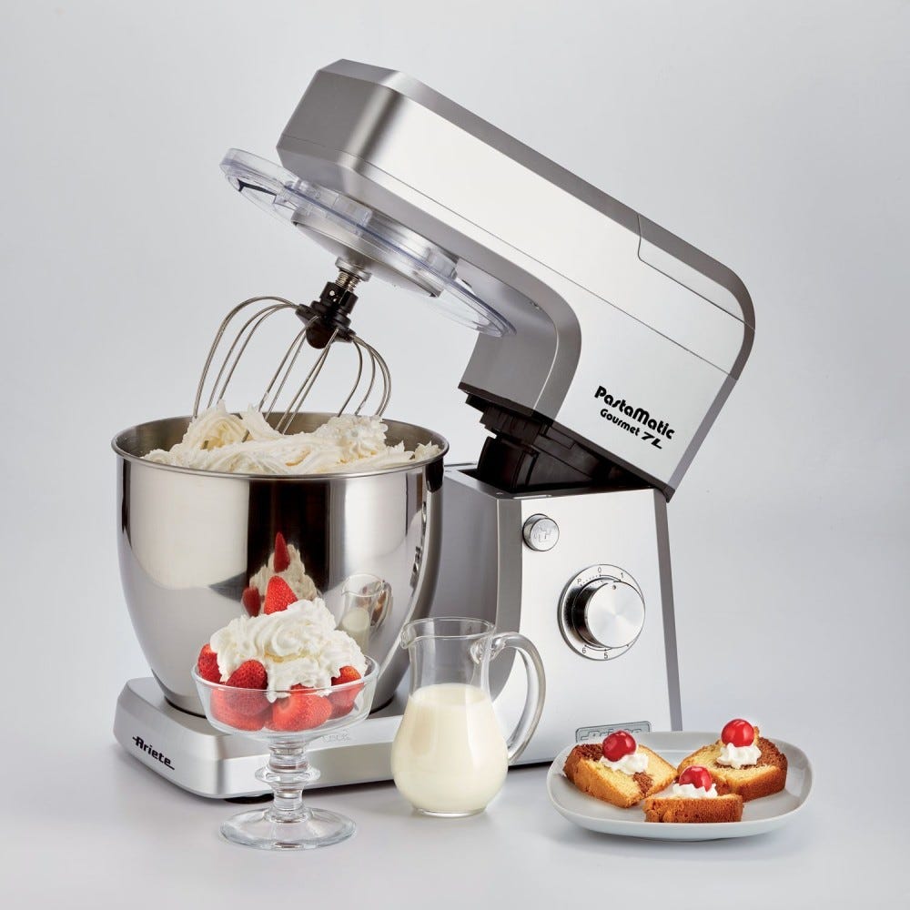 Ariete 1598 Pastamatic Gourmet Planetaria multifunzione 7 lt. - Acciaio inox