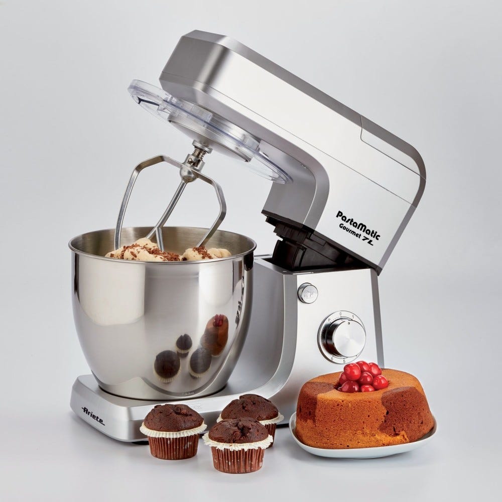 Ariete 1598 Pastamatic Gourmet Planetaria multifunzione 7 lt. - Acciaio inox
