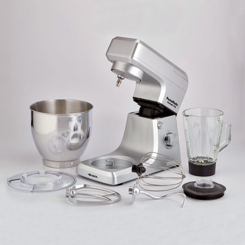Ariete 1598 Pastamatic Gourmet Planetaria multifunzione 7 lt. - Acciaio inox
