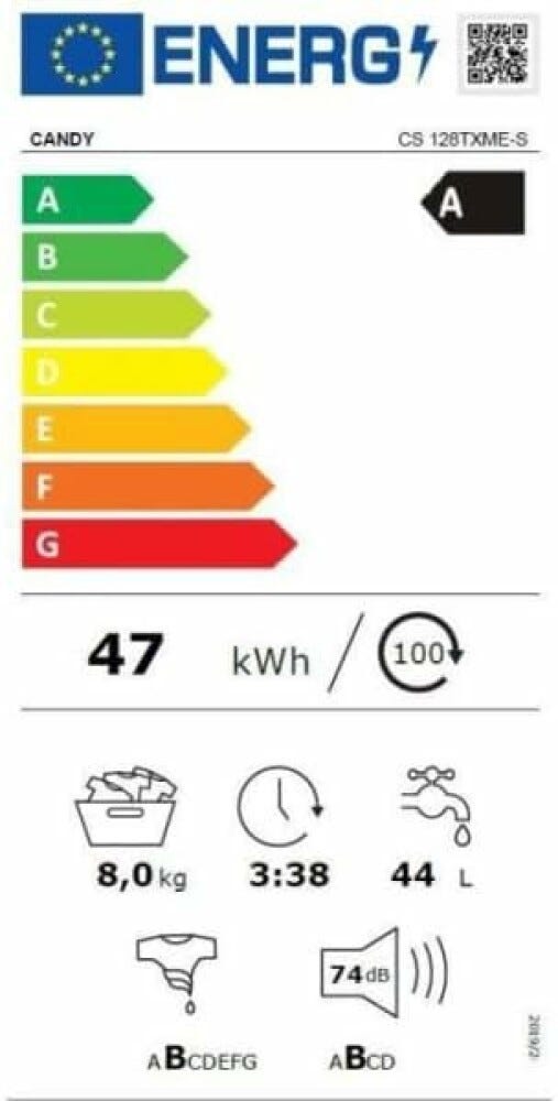 Candy CS 128TXME-S Lavatrice cm. 60 - capacità 8 kg - bianco