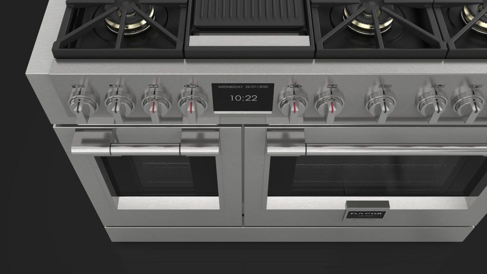 Fulgor FSRC 4807 2P MK 2F X Cucina da accosto cm. 122 - 6 fuochi + 2 forni elettrici - inox