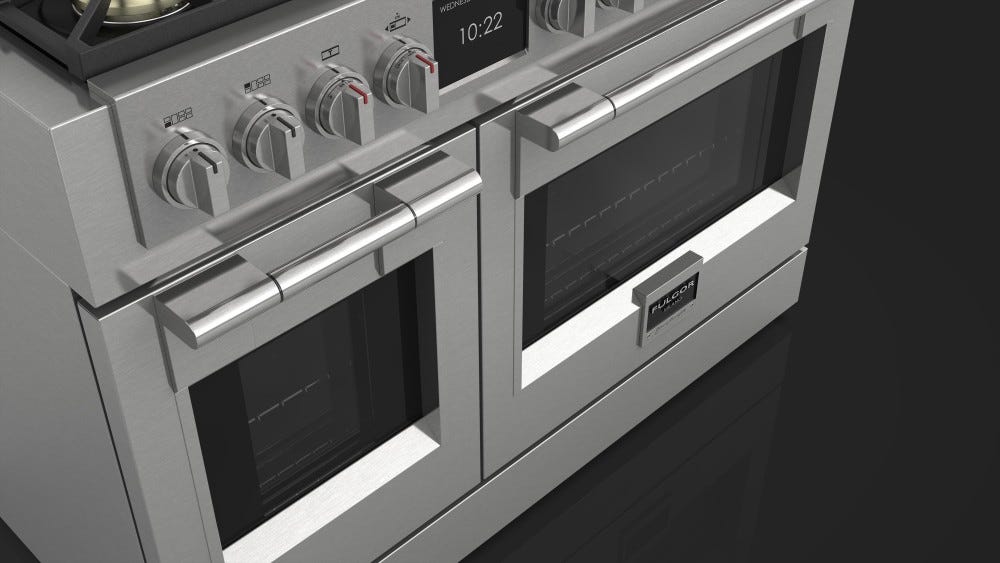 Fulgor FSRC 4807 2P MK 2F X Cucina da accosto cm. 122 - 6 fuochi + 2 forni elettrici - inox