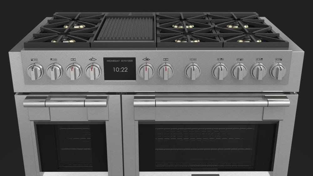 Fulgor FSRC 4807 2P MK 2F X Cucina da accosto cm. 122 - 6 fuochi + 2 forni elettrici - inox