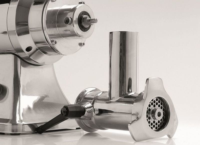 Fama FTGK102 Uniko Tritacarne Grattugia trifase 200/50 kg, gruppo macinazione in acciaio inox completamente smontabile