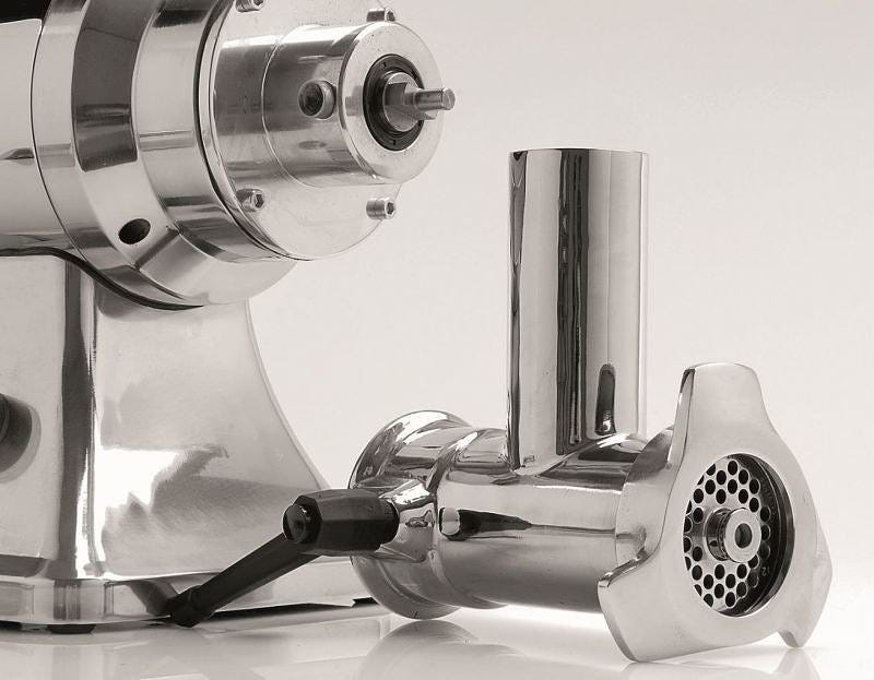 Fama FTGK103 Uniko Tritacarne Grattugia monofase 200/50 kg, gruppo macinazione in acciaio inox completamente smontabile