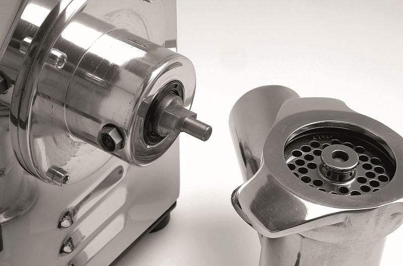 Fama FTGIK102 Uniko Tritacarne Grattugia trifase 200/50 kg, gruppo macinazione in acciaio inox completamente smontabile