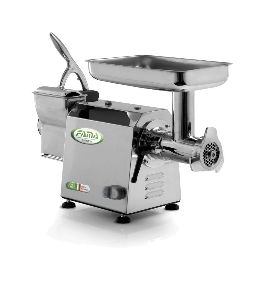 Fama FTGIK103 Uniko Tritacarne Grattugia monofase 200/50 kg, gruppo macinazione in acciaio inox completamente smontabile