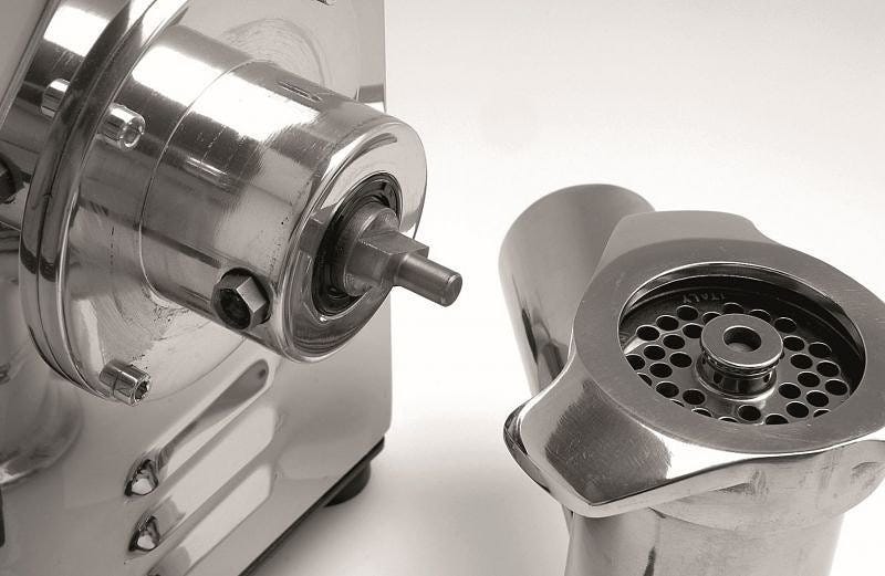Fama FTGIK103 Uniko Tritacarne Grattugia monofase 200/50 kg, gruppo macinazione in acciaio inox completamente smontabile