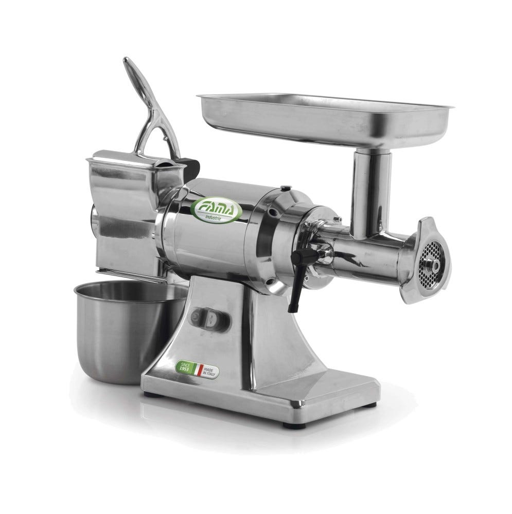 Fama FTGK207 Uniko Tritacarne Grattugia monofase 300/70 kg, gruppo macinazione in acciaio inox completamente smontabile