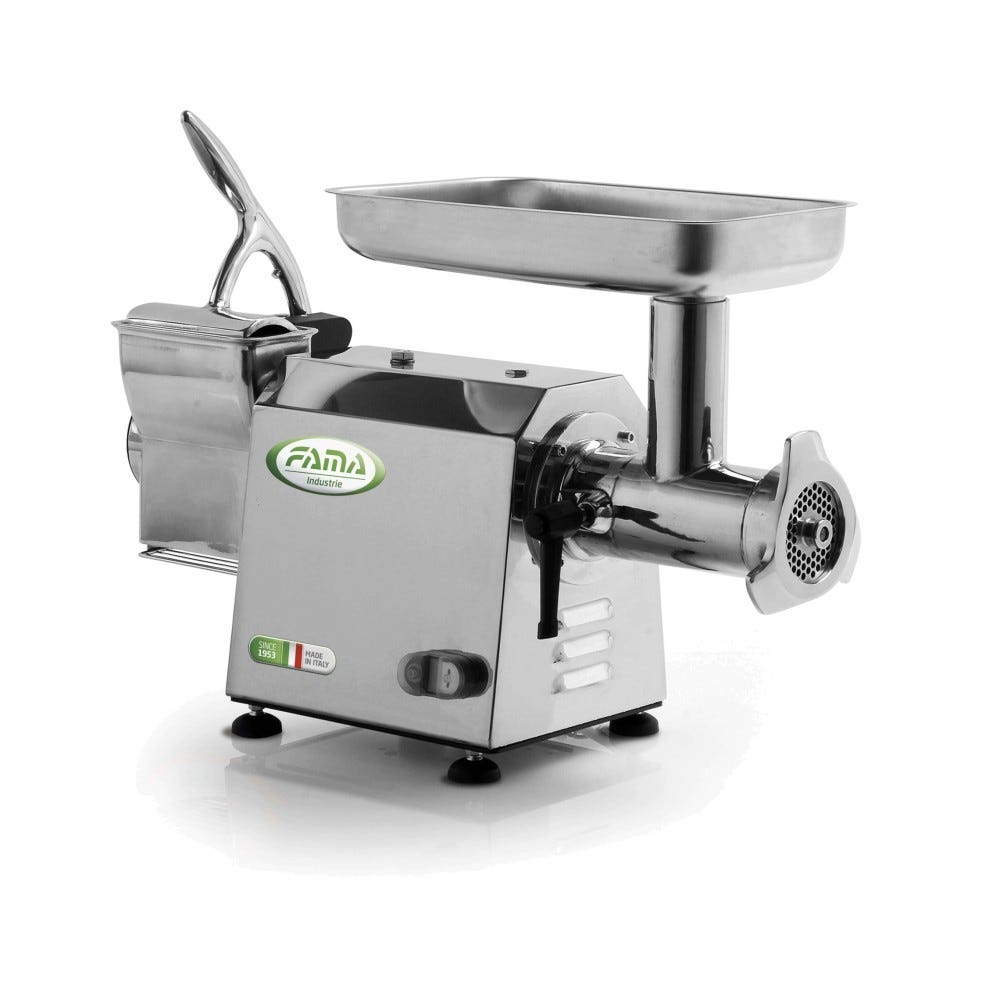 Fama FTGIK210 Uniko Tritacarne Grattugia monofase 300/70 kg, gruppo macinazione in acciaio inox completamente smontabile