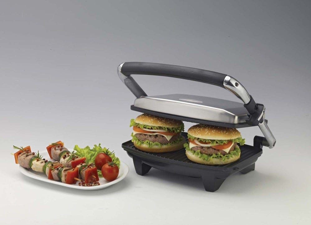 Ariete 1911 Toast & Grill Slim Piastra elettrica - inox / nero